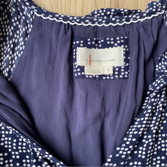 ⭐️Anthropologie Women’s Mini Babydoll Dress with white polka dots 🤍 Size Small - Picture 10 of 10